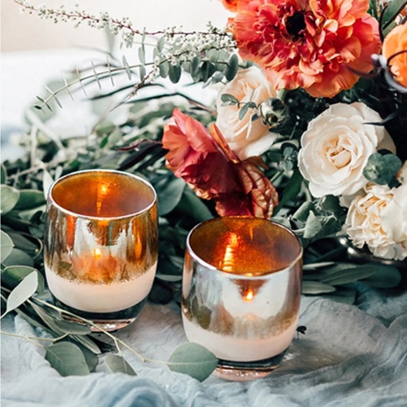 Glassybaby Grace Gold and White Blown Glass Candle Holder - Picture 3 of 7